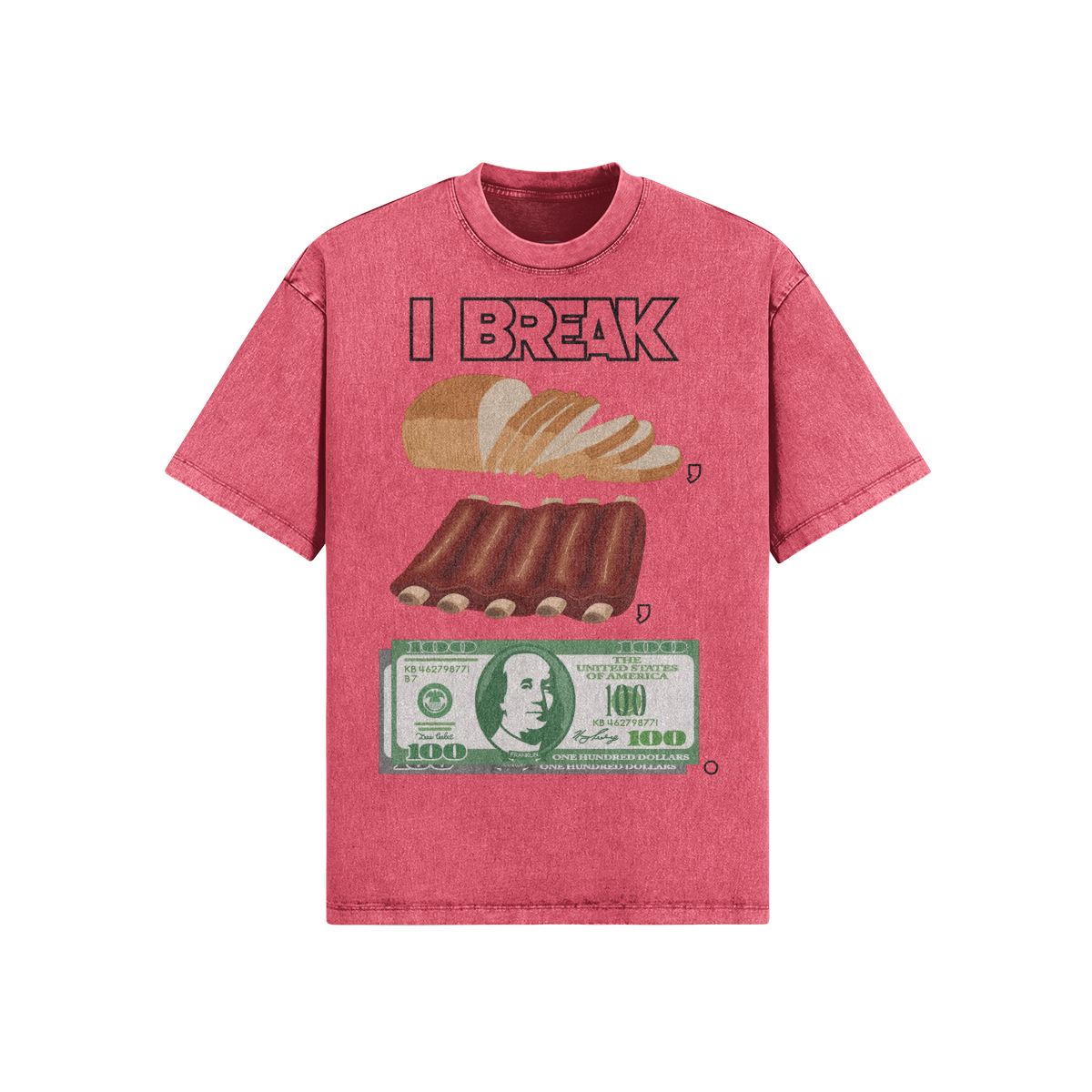 "Break Bread" Oversized Heavyweight Premium Snow Wash T-Shirt