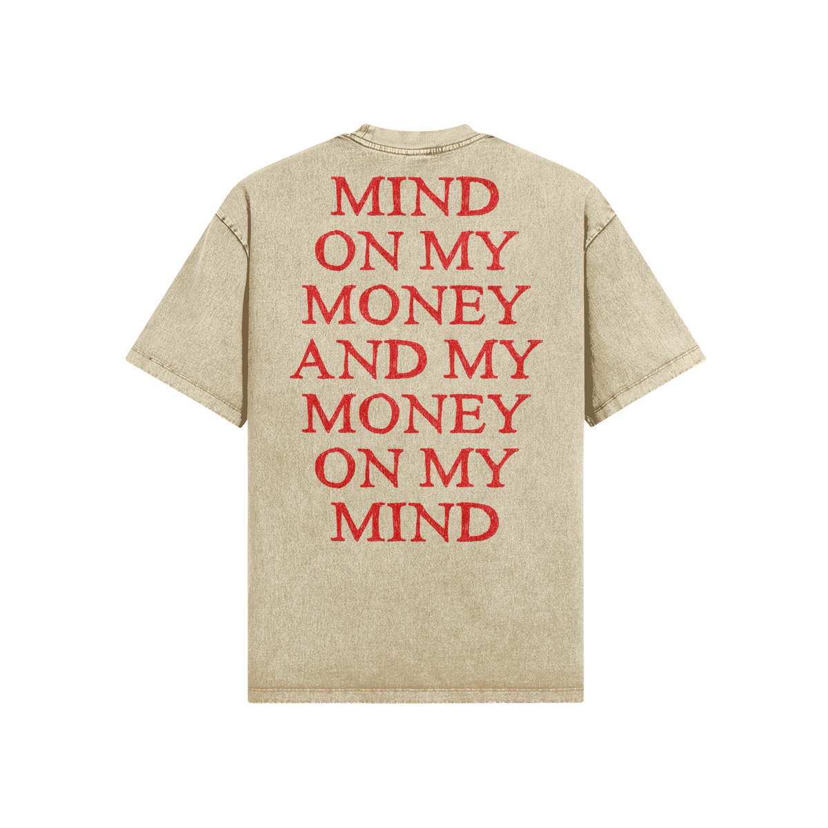 "Mind On My Money" Oversized Heavyweight Premium Snow Wash T-Shirt