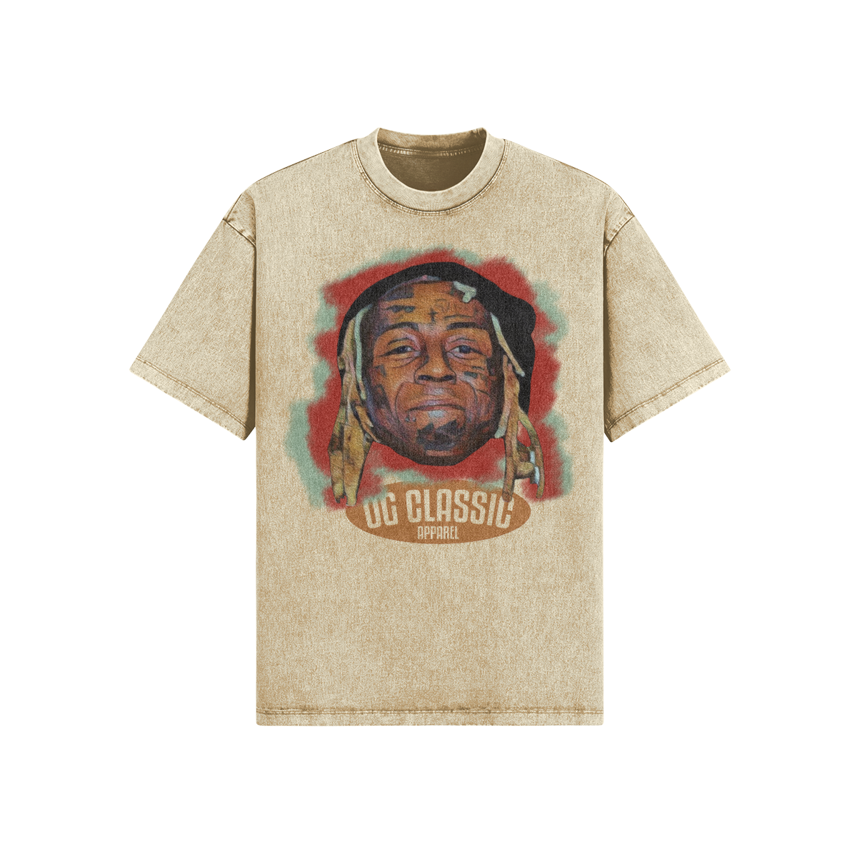 "Where The Cash At" Oversized Heavyweight Premium Snow Faded T-Shirt